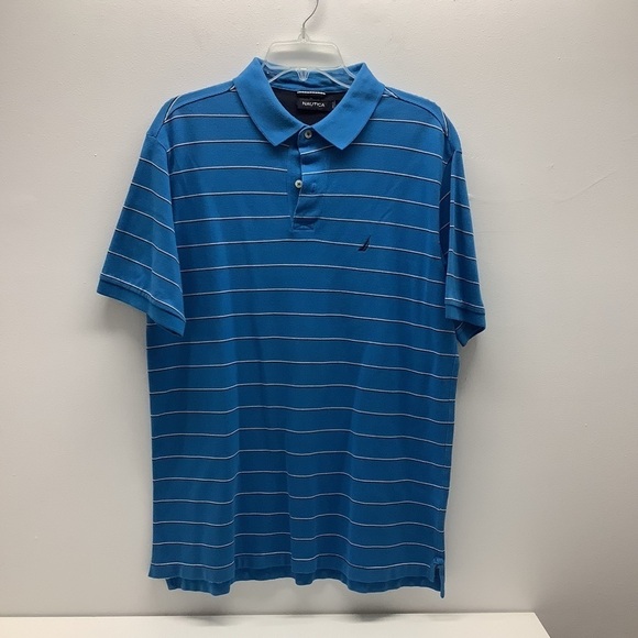 Nautica Mens Striped Polo Size Medium (Preowned) - Picture 1 of 3